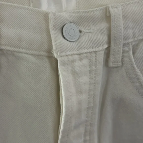 NEW 7 For All Mankind Easy Straight Ankle white crop jeans with embroidery - Picture 10 of 13